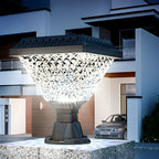 Lampes solaires d'extérieur hexagonales à facettes en plastique noir