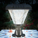 Lampes solaires d'extérieur hexagonales à facettes en plastique noir