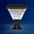 Lampes solaires d'extérieur hexagonales à facettes en plastique noir