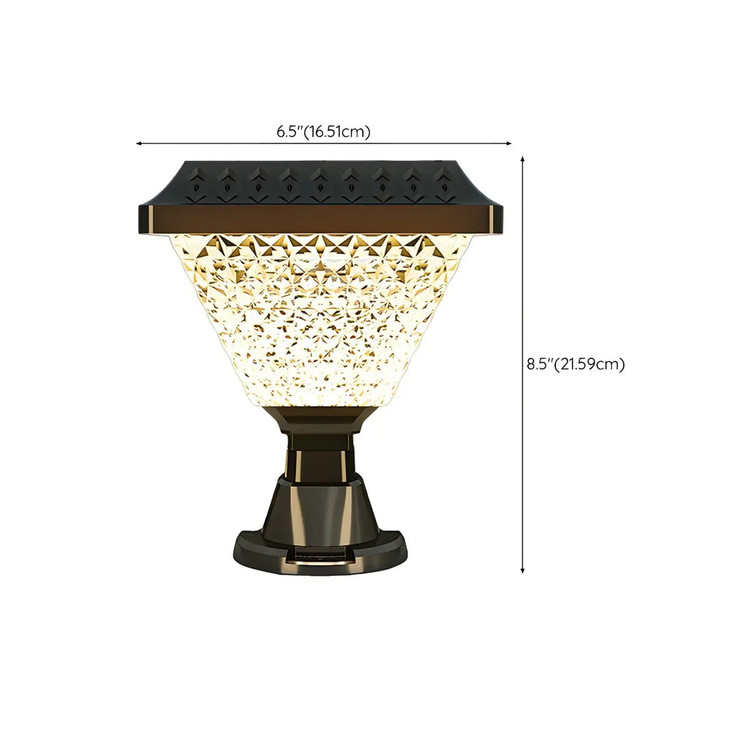 Lampes solaires d'extérieur hexagonales à facettes en plastique noir