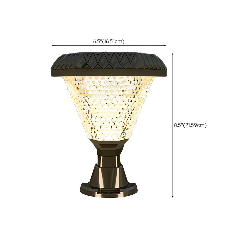 Lampes solaires d'extérieur hexagonales à facettes en plastique noir