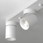 Mini projecteur LED encastré réglable en aluminium, style minimaliste.