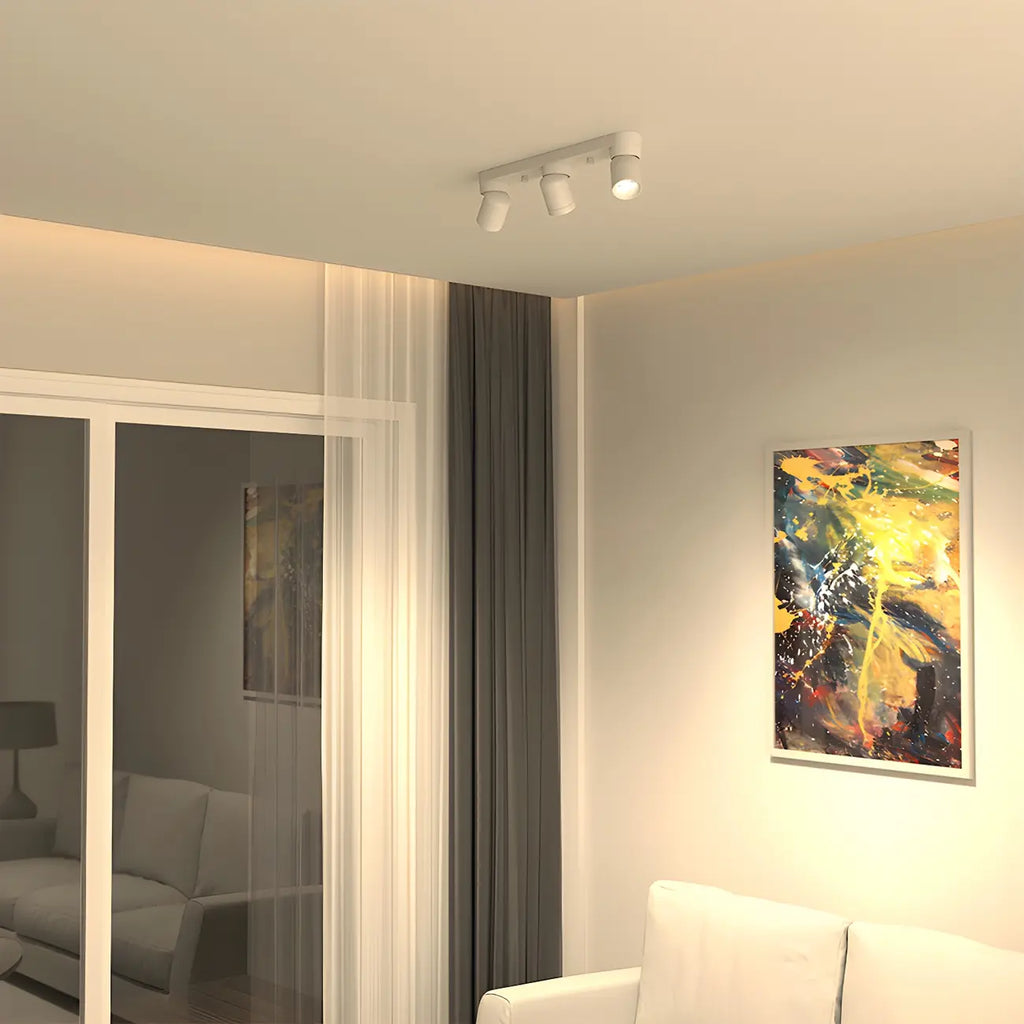 Mini projecteur LED encastré réglable en aluminium, style minimaliste.