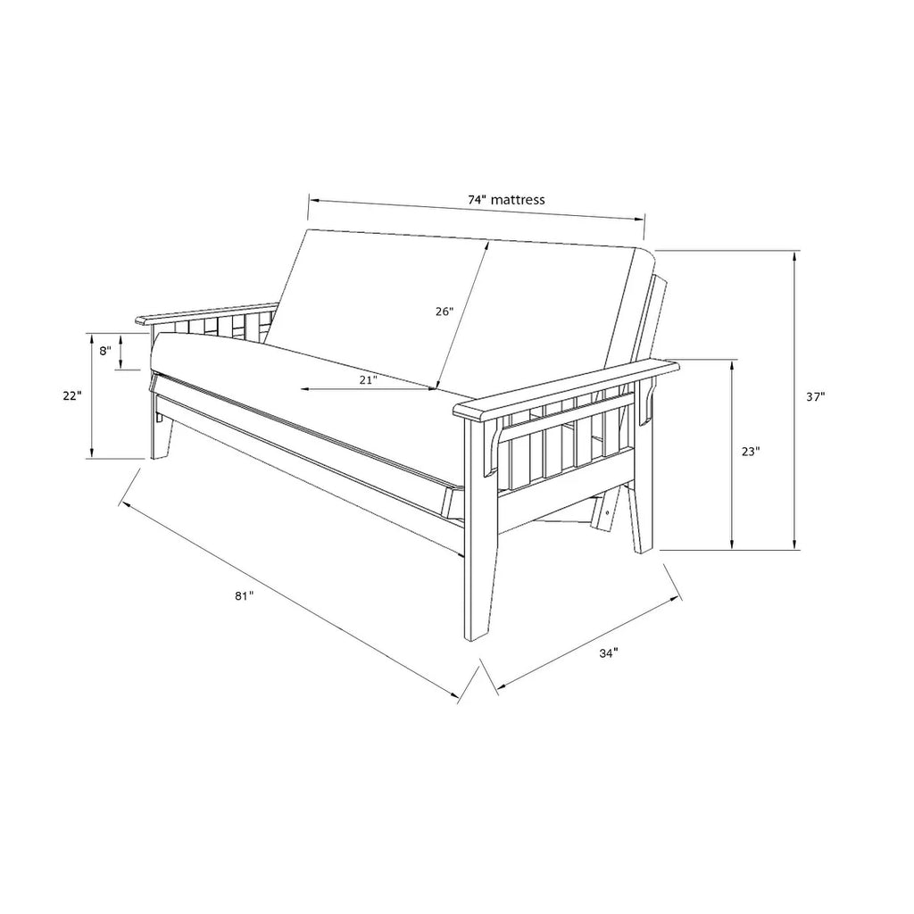 Ensemble futon Somette Tucson pleine grandeur en noyer rustique avec matelas