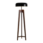 Lampadaire trépied en bois à dôme moderne avec prise pour salon
