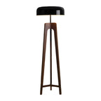 Lampadaire trépied en bois à dôme moderne avec prise pour salon