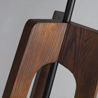 Lampadaire trépied en bois à dôme moderne avec prise pour salon