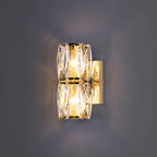 Lampe de coiffeuse géométrique de luxe en cristal doré