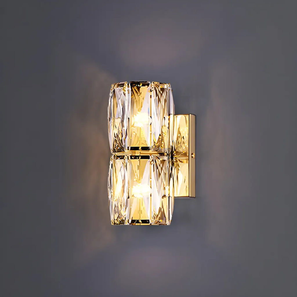 Lampe de coiffeuse géométrique de luxe en cristal doré