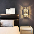 Lampe de coiffeuse géométrique de luxe en cristal doré