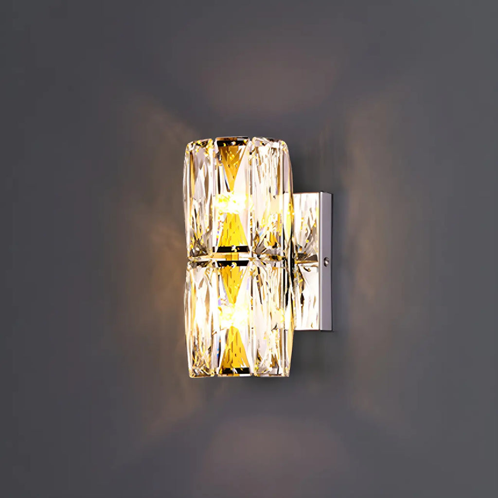 Lampe de coiffeuse géométrique de luxe en cristal doré