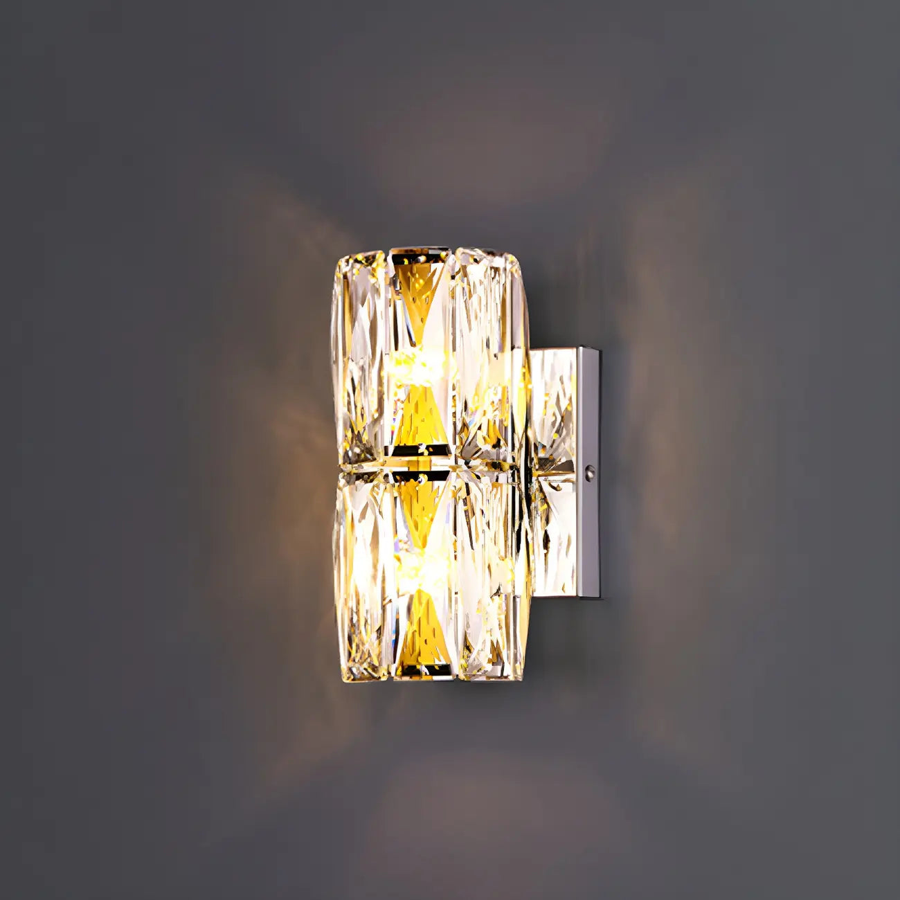Lampe de coiffeuse géométrique de luxe en cristal doré