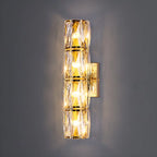Lampe de coiffeuse géométrique de luxe en cristal doré