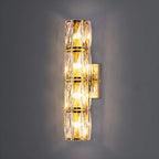 Lampe de coiffeuse géométrique de luxe en cristal doré