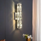 Lampe de coiffeuse géométrique de luxe en cristal doré