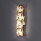 Lampe de coiffeuse géométrique de luxe en cristal doré