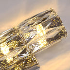 Lampe de coiffeuse géométrique de luxe en cristal doré