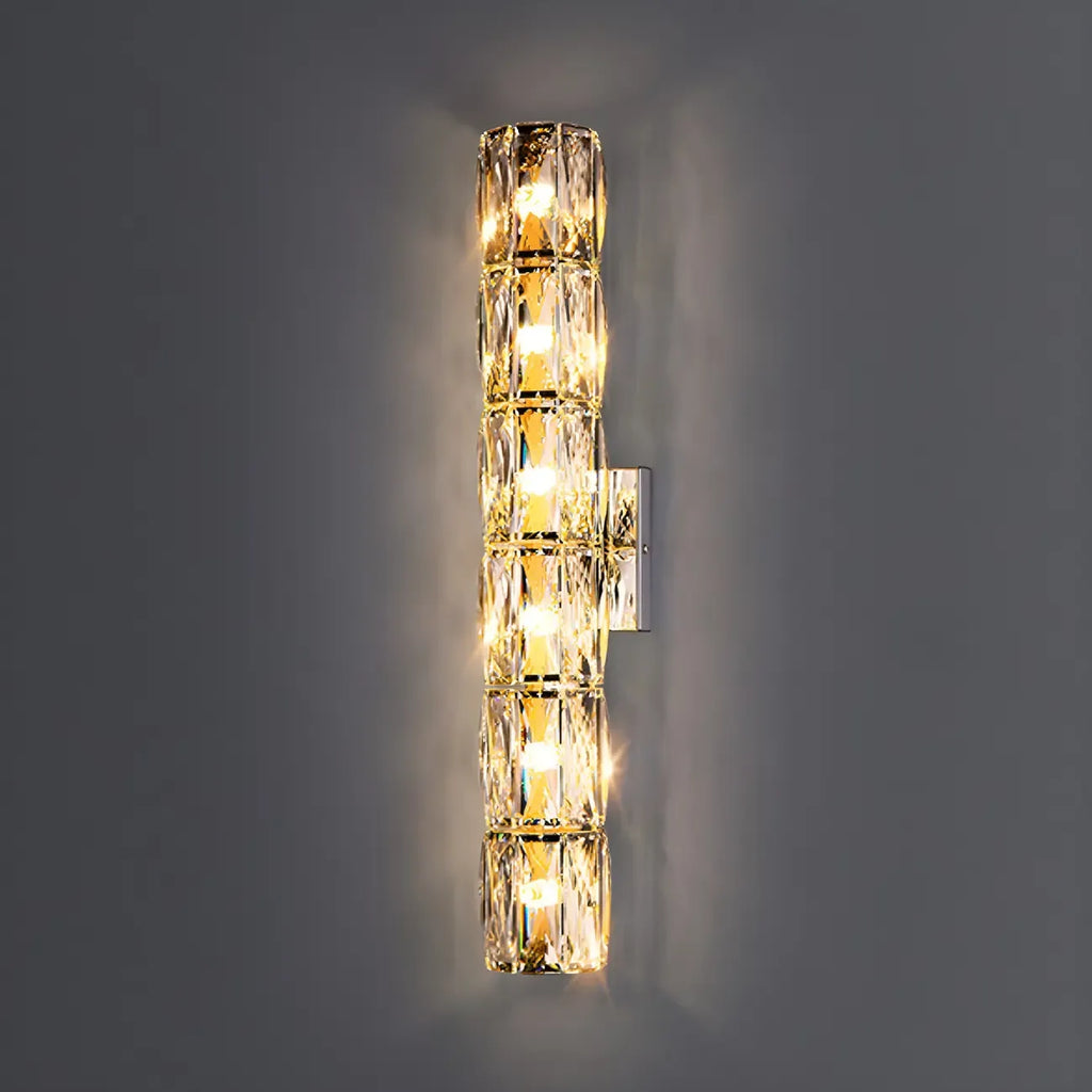 Lampe de coiffeuse géométrique de luxe en cristal doré