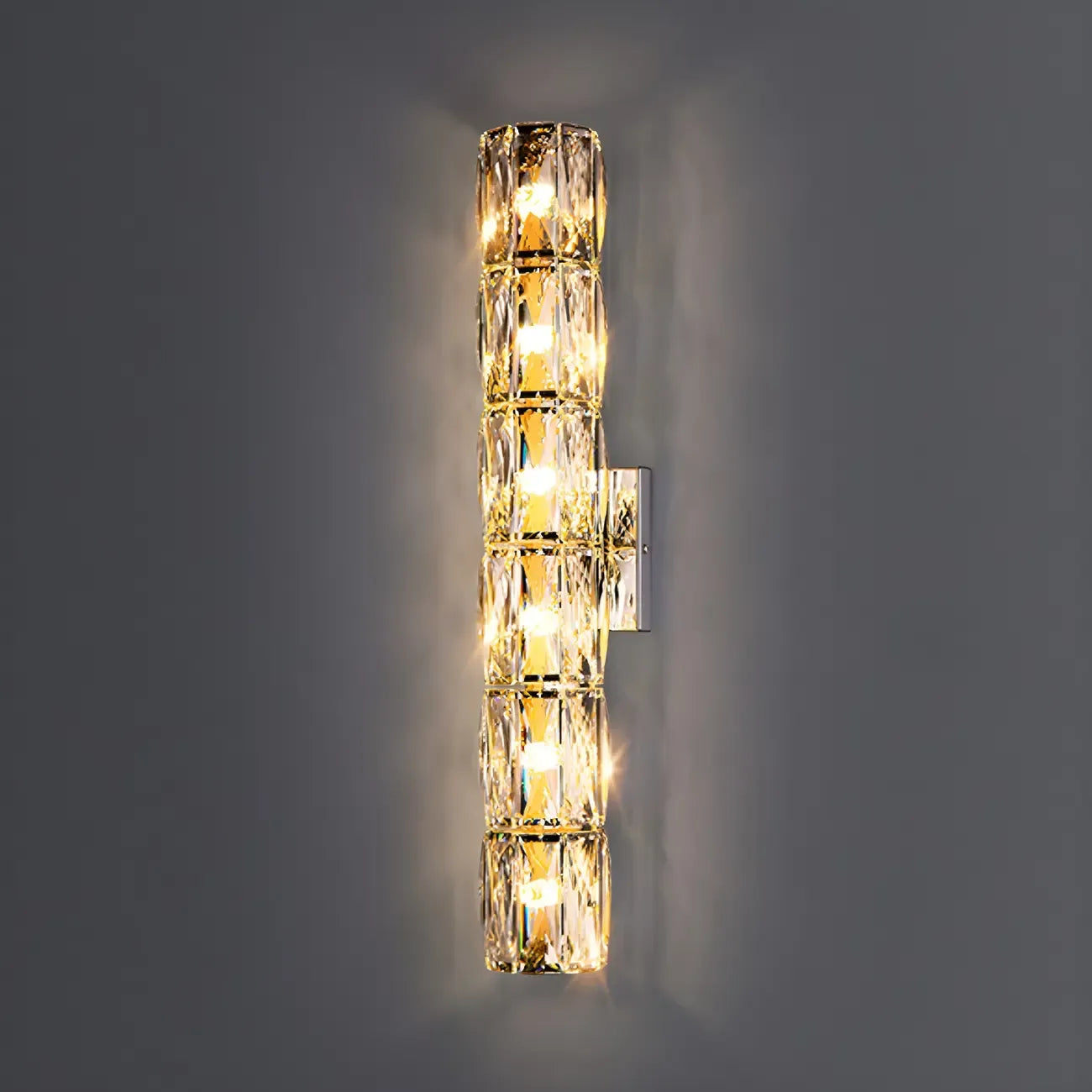 Lampe de coiffeuse géométrique de luxe en cristal doré