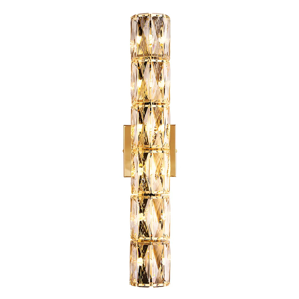 Lampe de coiffeuse géométrique de luxe en cristal doré