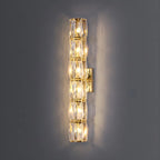 Lampe de coiffeuse géométrique de luxe en cristal doré