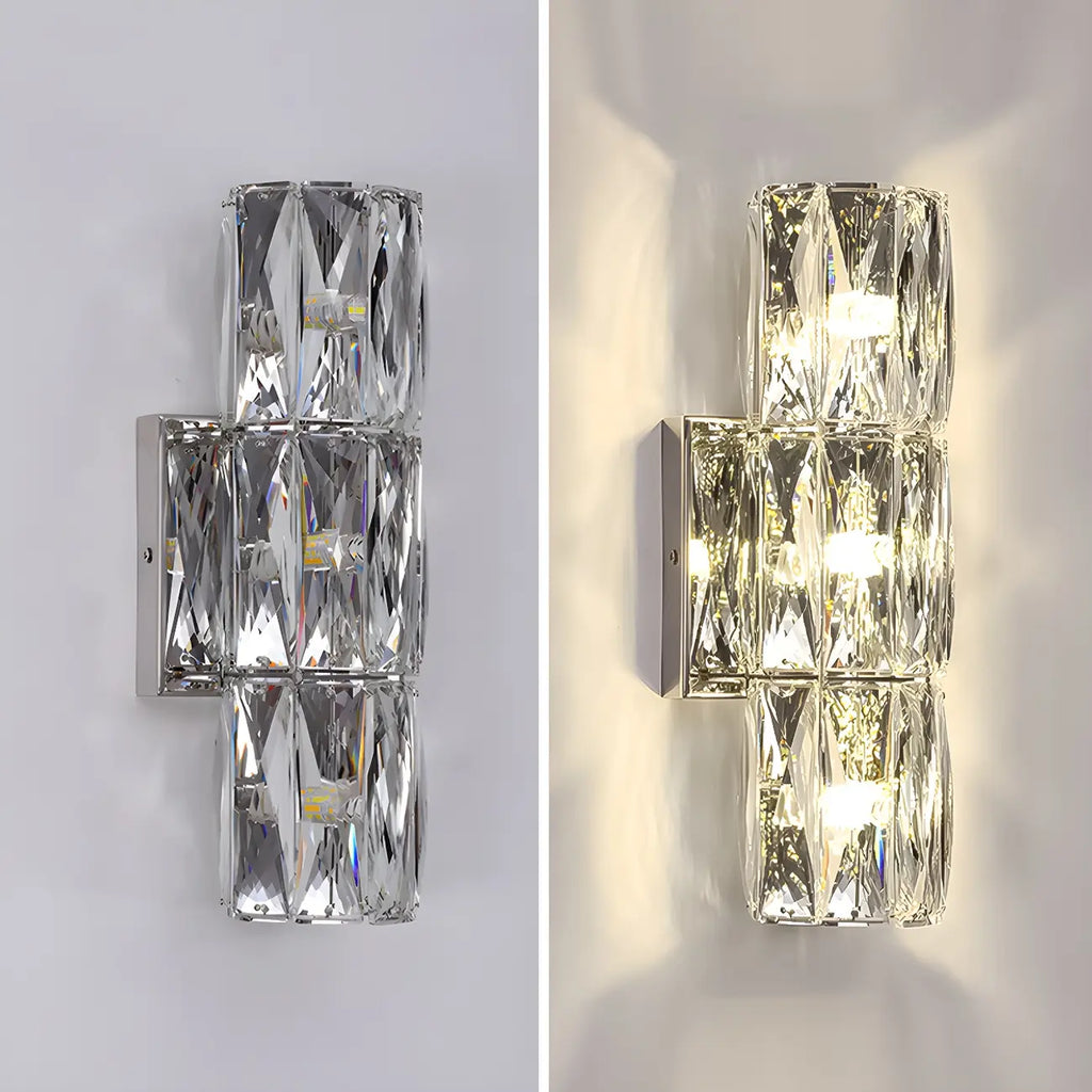 Lampe de coiffeuse géométrique de luxe en cristal doré