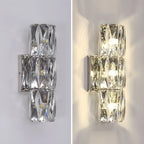 Lampe de coiffeuse géométrique de luxe en cristal doré
