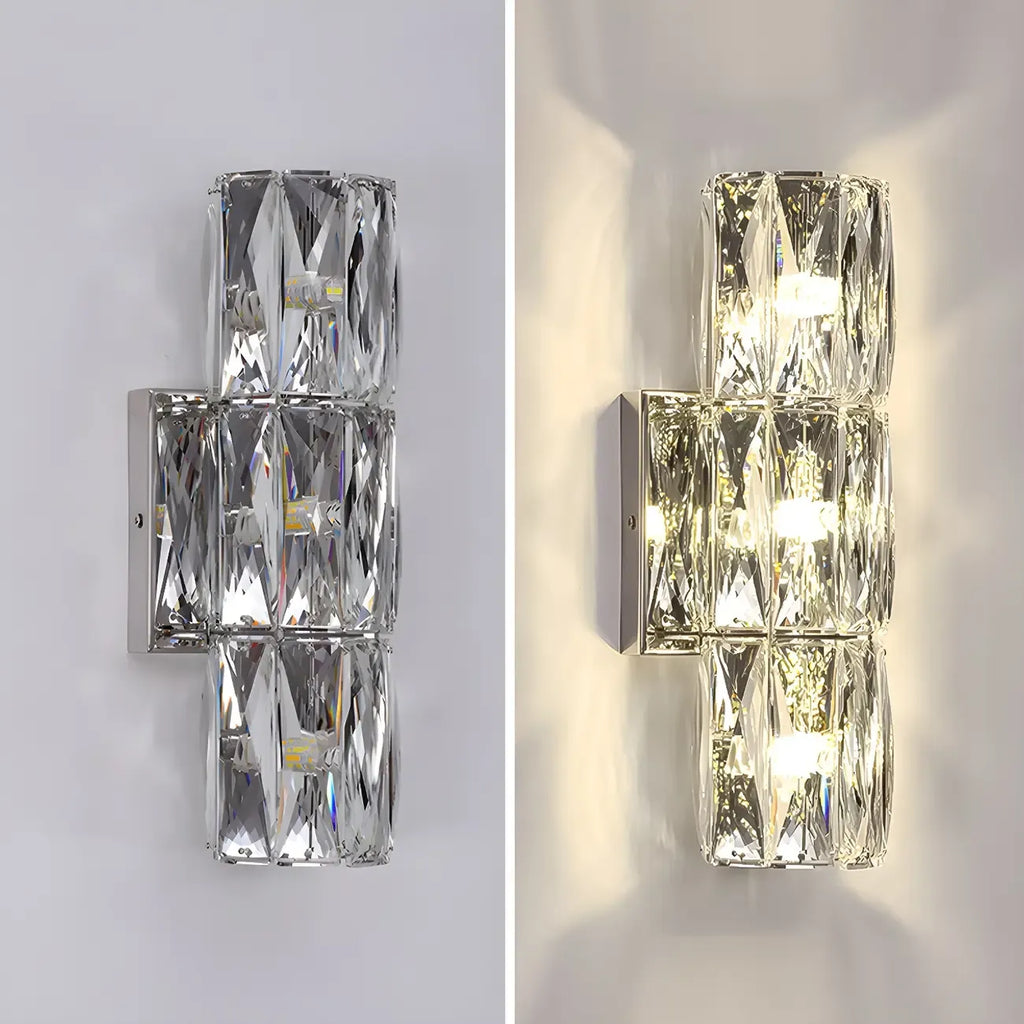 Lampe de coiffeuse géométrique de luxe en cristal doré
