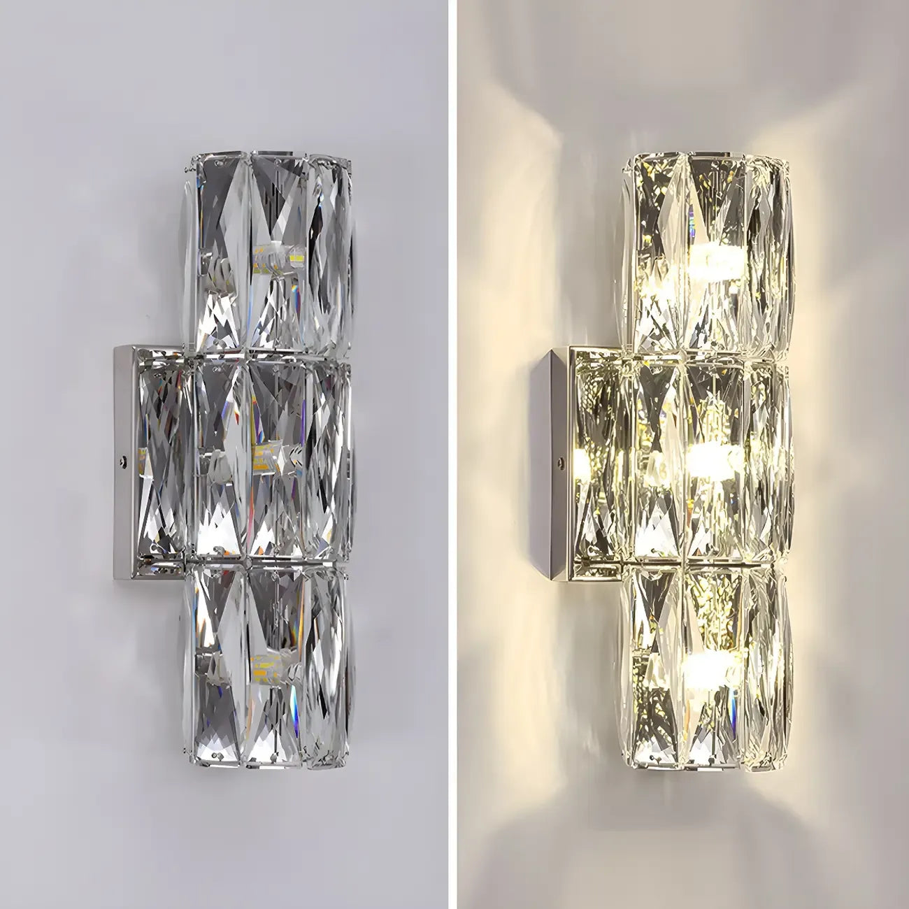 Lampe de coiffeuse géométrique de luxe en cristal doré