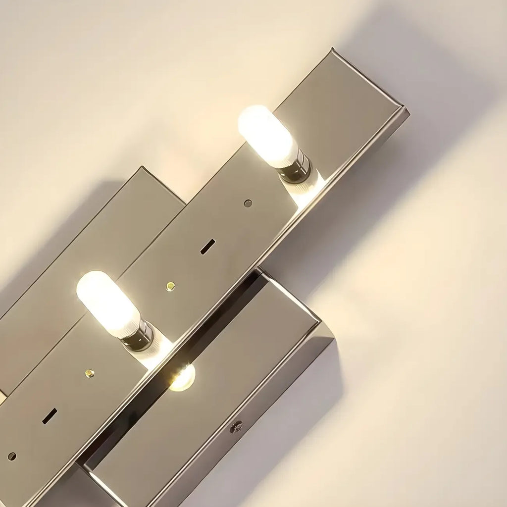 Lampe de coiffeuse géométrique de luxe en cristal doré