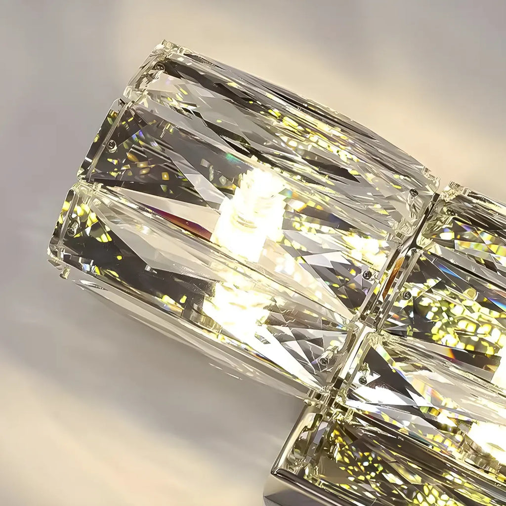 Lampe de coiffeuse géométrique de luxe en cristal doré