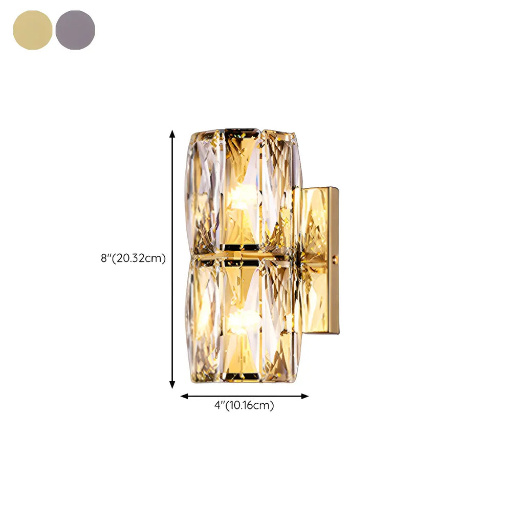 Lampe de coiffeuse géométrique de luxe en cristal doré
