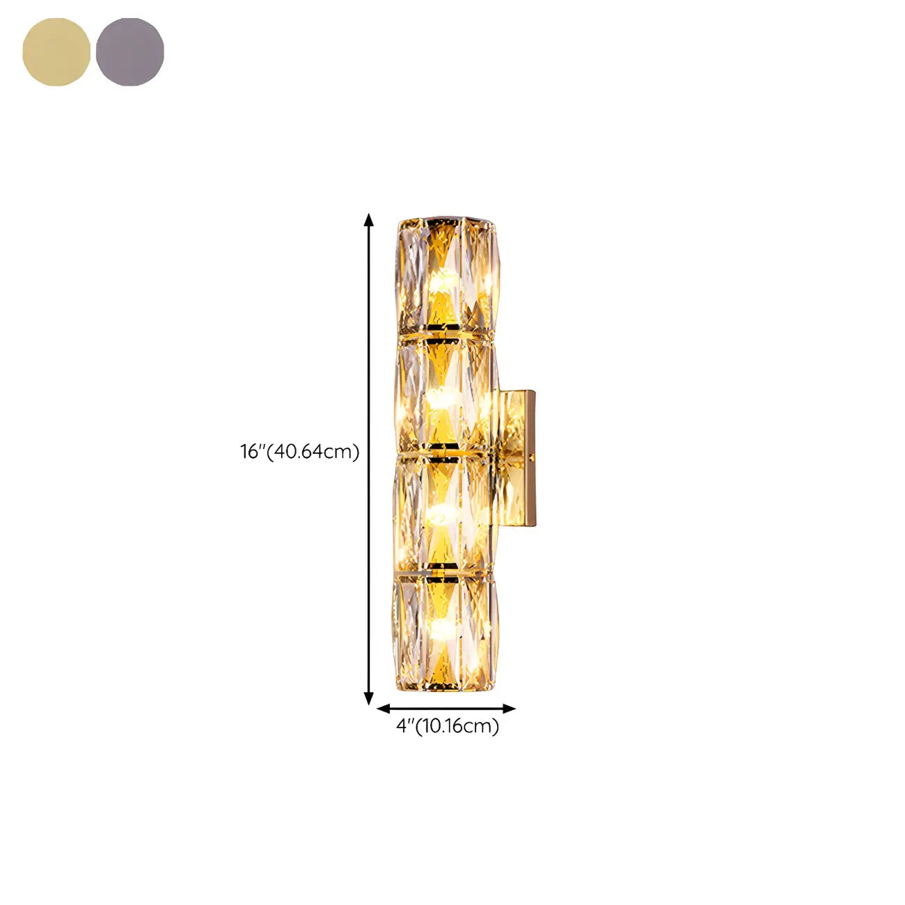 Lampe de coiffeuse géométrique de luxe en cristal doré