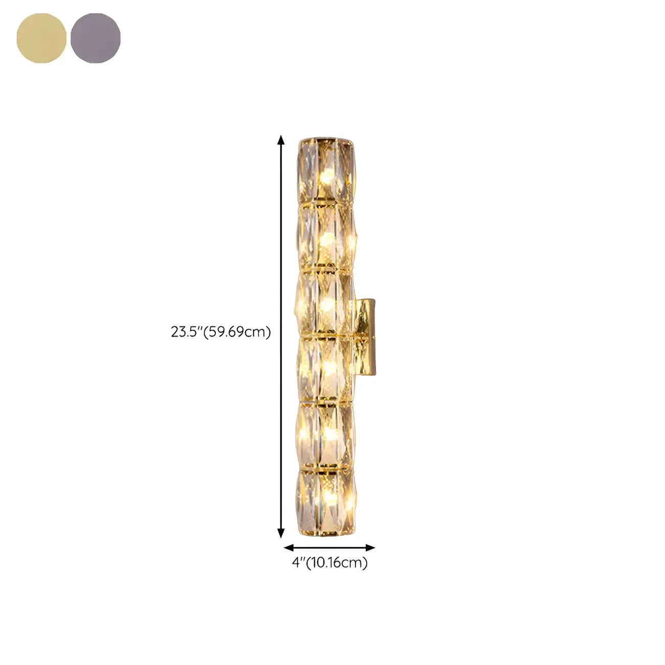 Lampe de coiffeuse géométrique de luxe en cristal doré