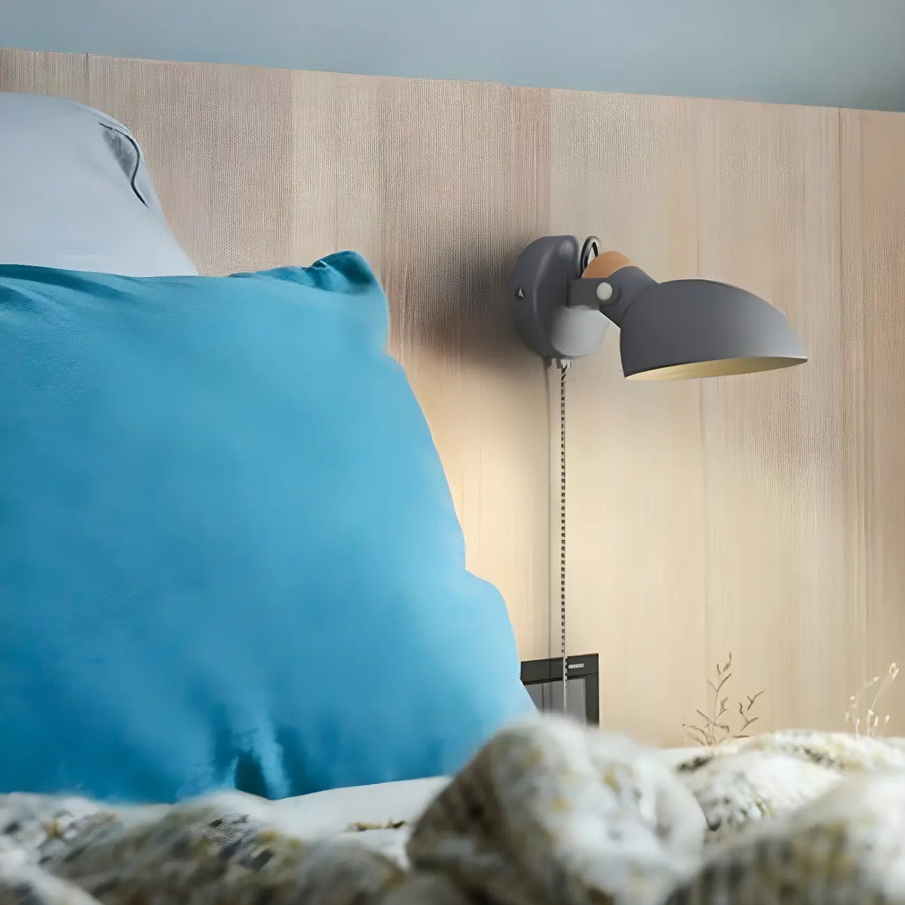 Applique murale minimaliste en métal réglable avec chaînette pour la maison