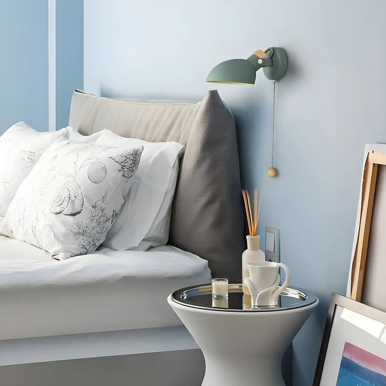 Applique murale minimaliste en métal réglable avec chaînette pour la maison