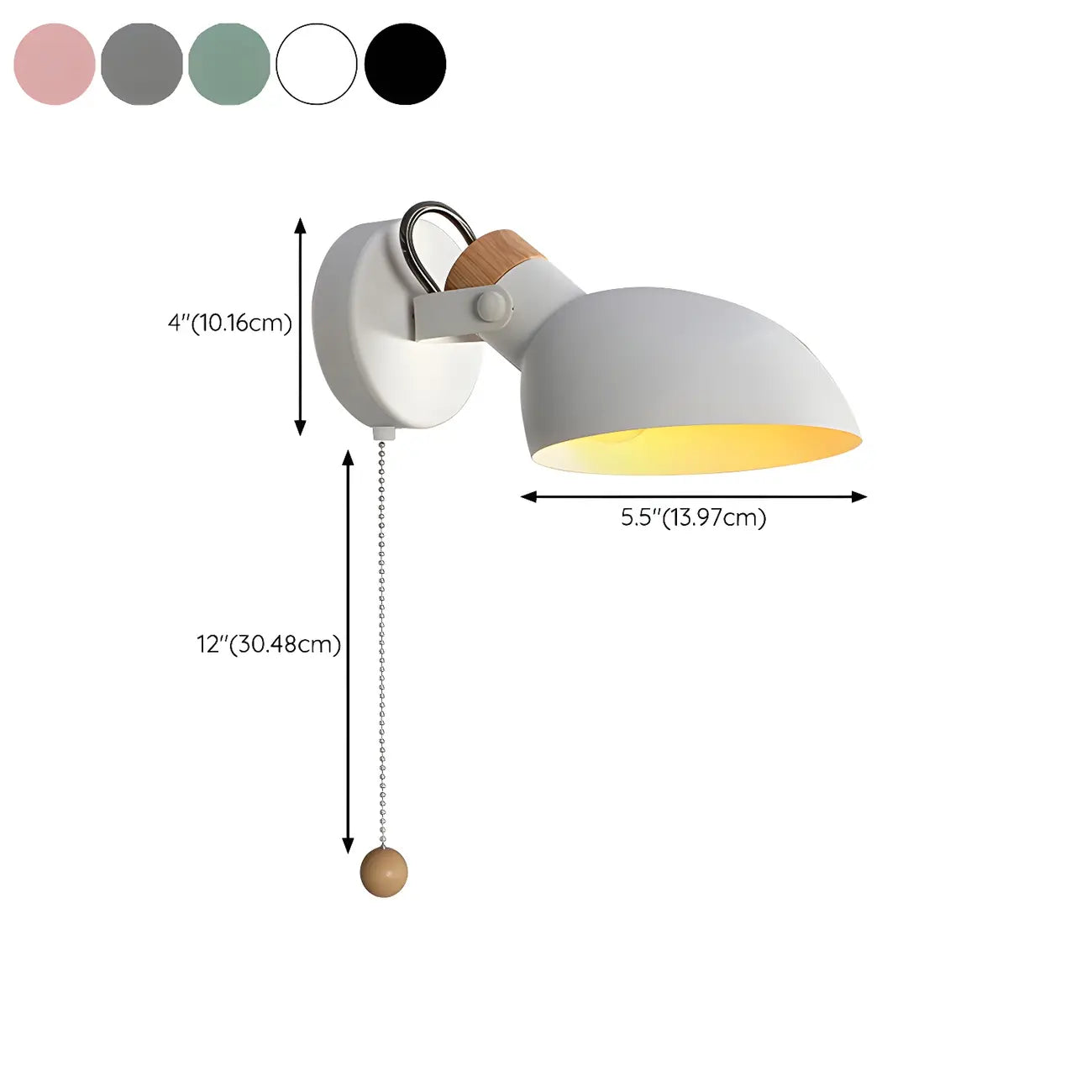 Applique murale minimaliste en métal réglable avec chaînette pour la maison