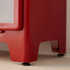Vitrine rouge glamour en acier avec portes vitrées pour salle à manger