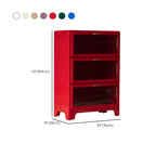 Vitrine rouge glamour en acier avec portes vitrées pour salle à manger