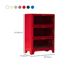 Vitrine rouge glamour en acier avec portes vitrées pour salle à manger