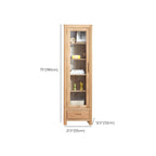 Mobile espositivo a 2 cassetti in legno naturale con ripiani regolabili
