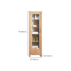 Mobile espositivo a 2 cassetti in legno naturale con ripiani regolabili