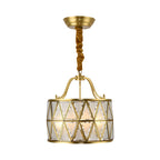 Lustre tambour en laiton de style colonial