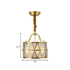 Lustre tambour en laiton de style colonial