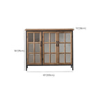 Vitrine classique en bois brun courbé avec porte vitrée