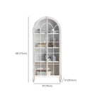 Vitrine classique en bois brun courbé avec porte vitrée