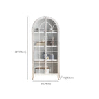 Vitrine classique en bois brun courbé avec porte vitrée