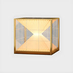 Lampes solaires cubiques transparentes noires pour poteaux extérieurs
