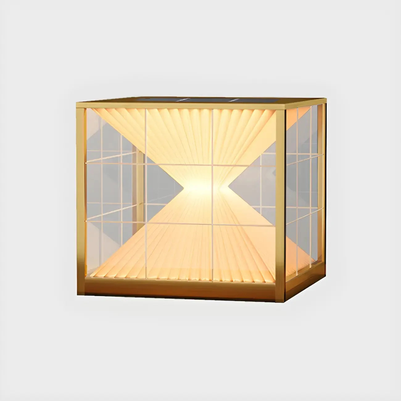 Lampes solaires cubiques transparentes noires pour poteaux extérieurs