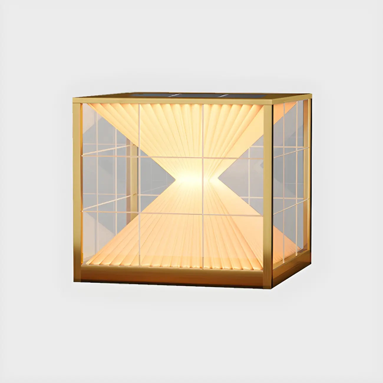 Lampes solaires cubiques transparentes noires pour poteaux extérieurs